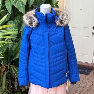 Obermeyer Tuscany II Hooded Jacket Stellar Blue Sz 16 Petite